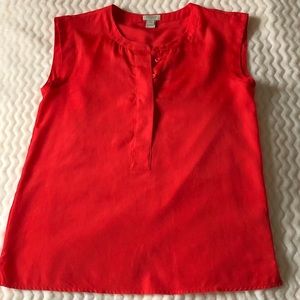 Red J. Crew 0P Sleeveless Blouse